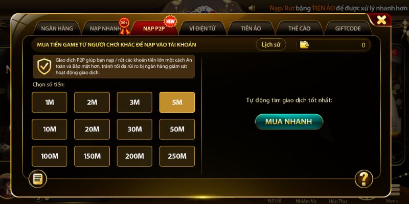 Hệ thống giao dịch nạp rút xử lý nhanh gọn
